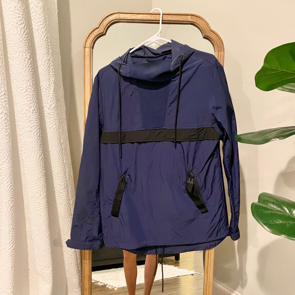 Navy Windbreaker Hoodie